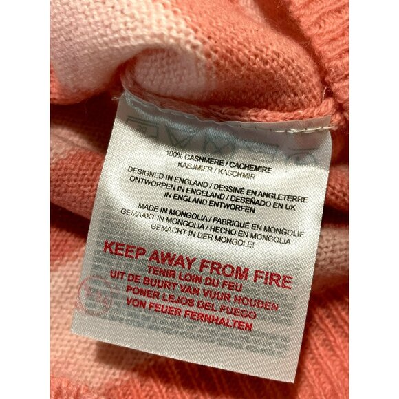 New Jumper 1234 Tea Rose Blossom Stripe Cashmere Sweater Womens XS Soft Crewneck - Picture 4 of 5